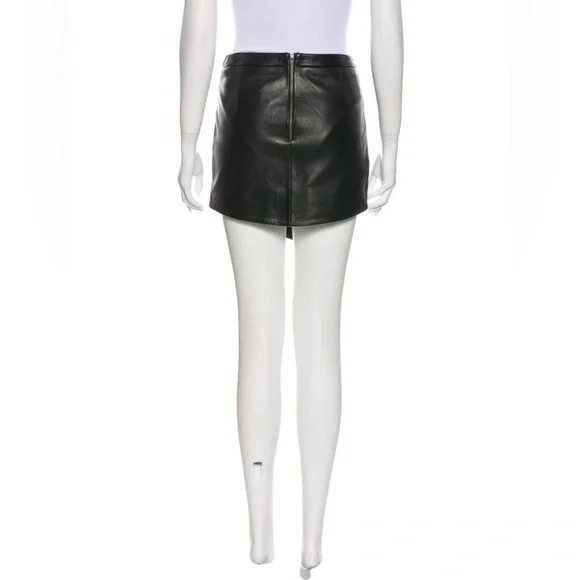Mason Black Leather Mini Skirt - Picture 3 of 3